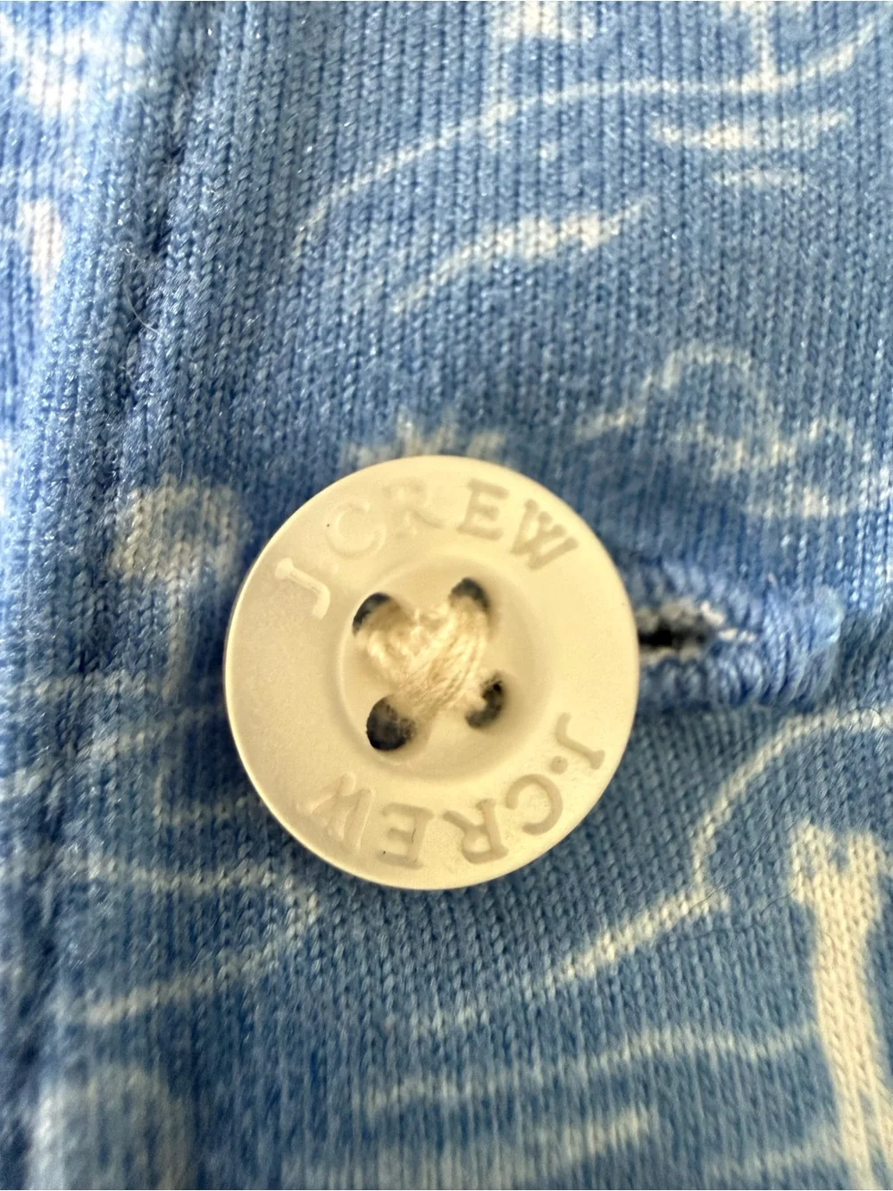 J. Crew Light Blue Tropical Print Performance Polo
